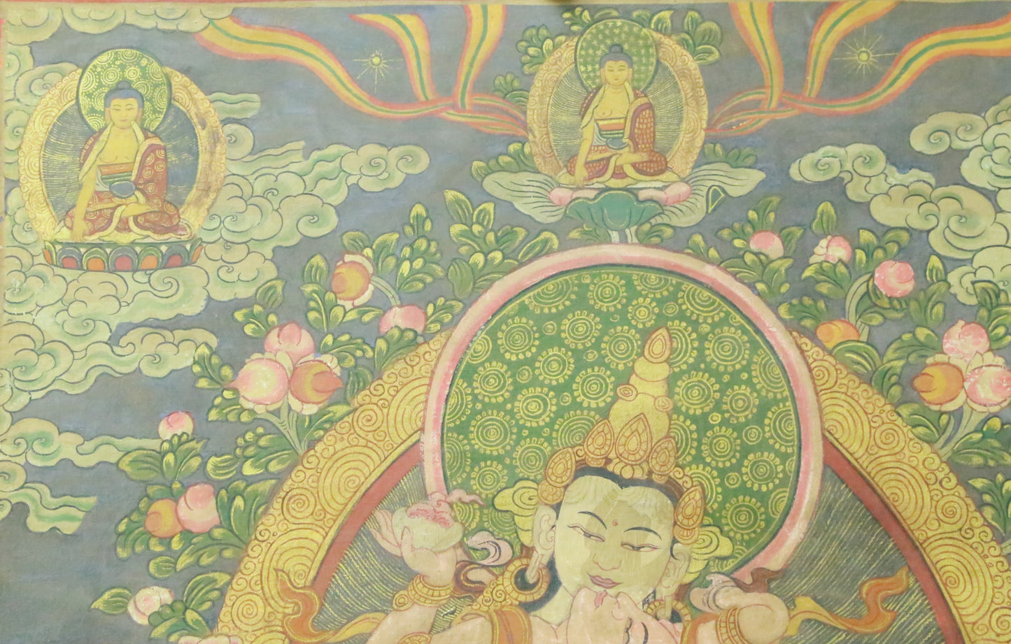 An Exquiste Painted Gold Vajrasattva Thangka