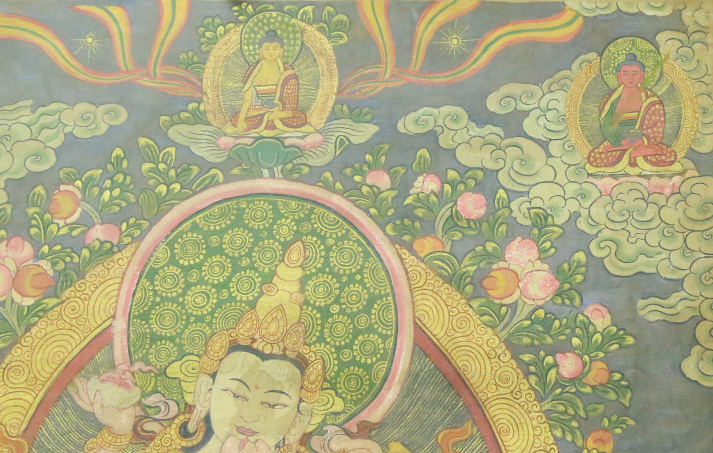 An Exquiste Painted Gold Vajrasattva Thangka