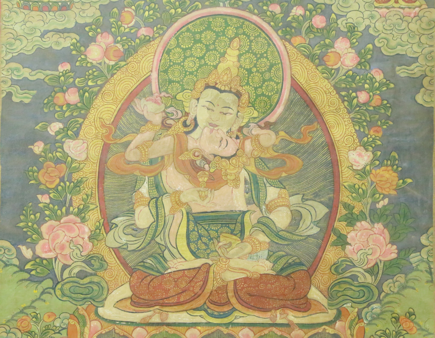 An Exquiste Painted Gold Vajrasattva Thangka