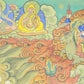 An Exquiste Painted Gold Vajra Thangka