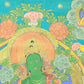 An Exquiste Painted Gold Green Tara Thangka