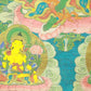 An Exquiste Painted Gold Green Tara Thangka