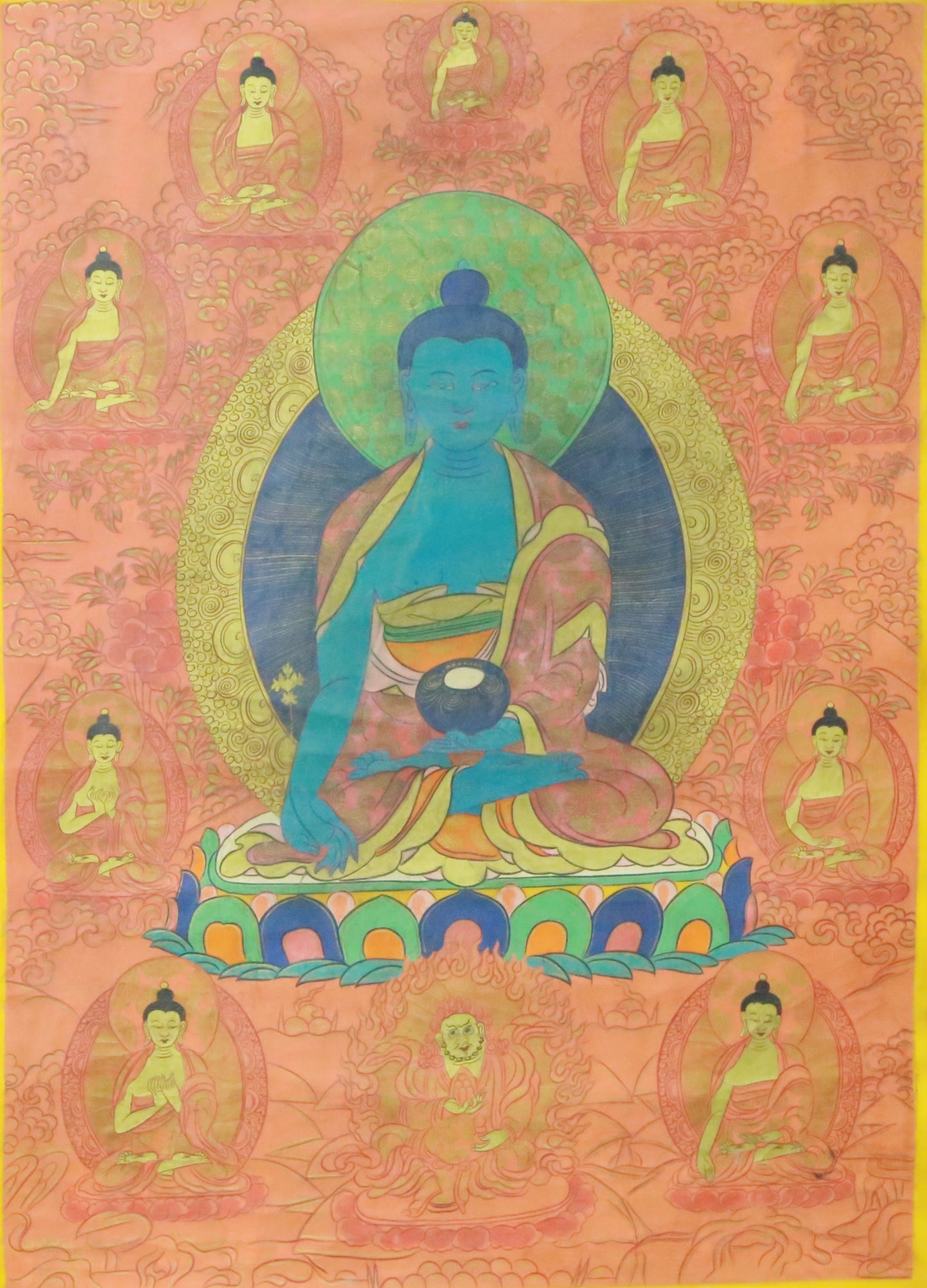 An Exquiste Painted Gold Gautama Buddha Thangka