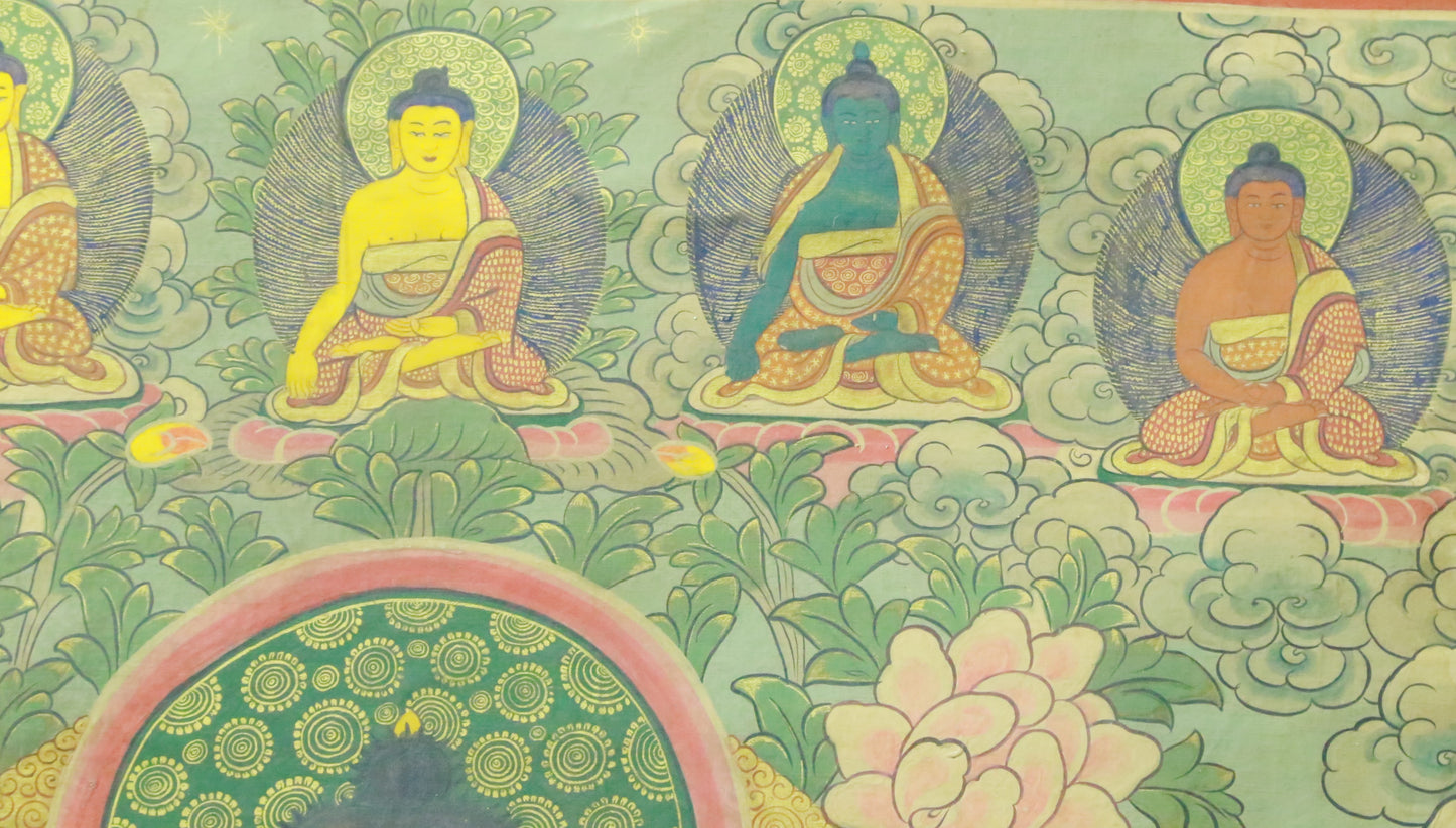 An Exquiste Painted Gold Gautama Buddha Thangka