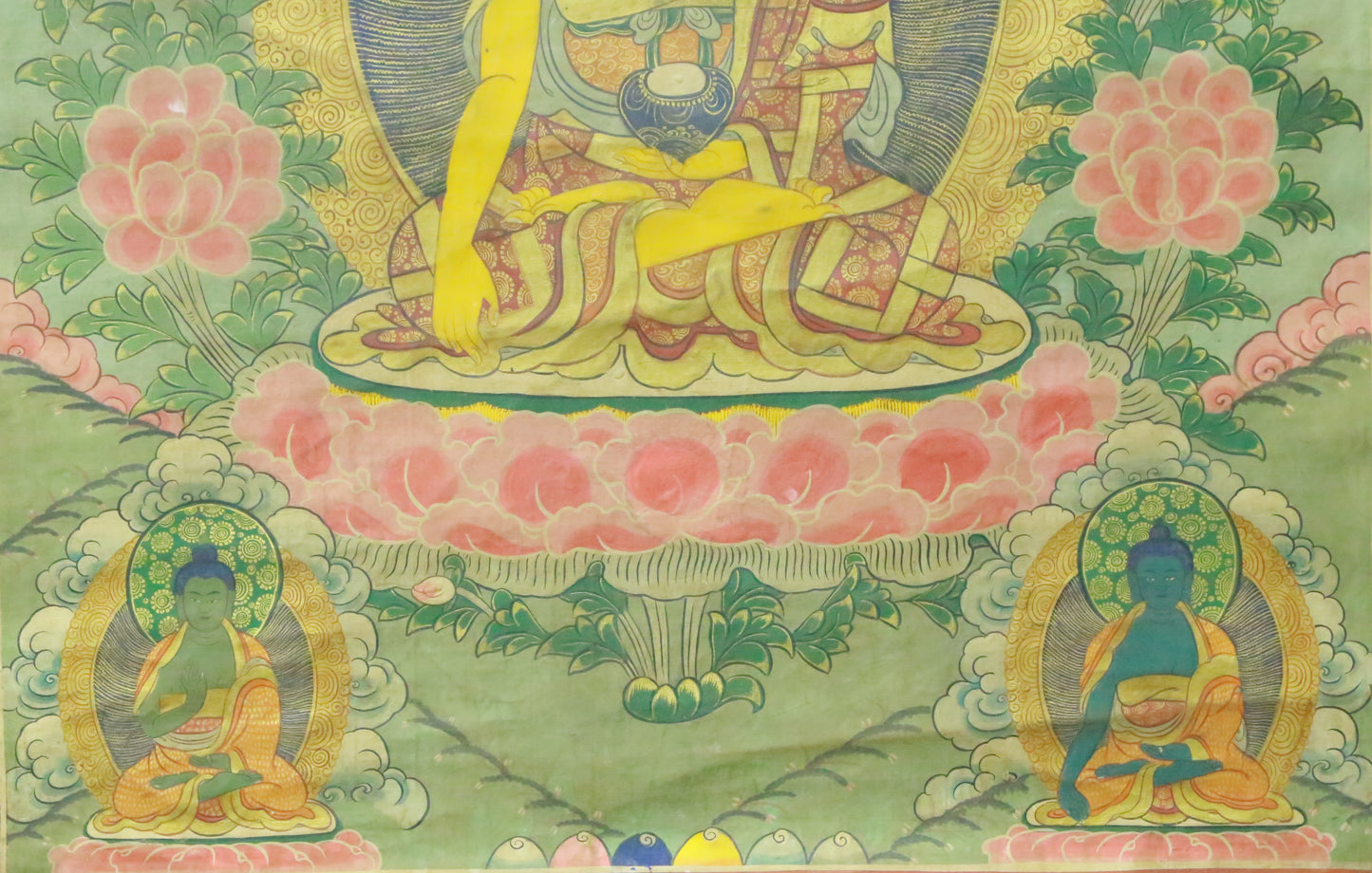 An Exquiste Painted Gold Gautama Buddha Thangka