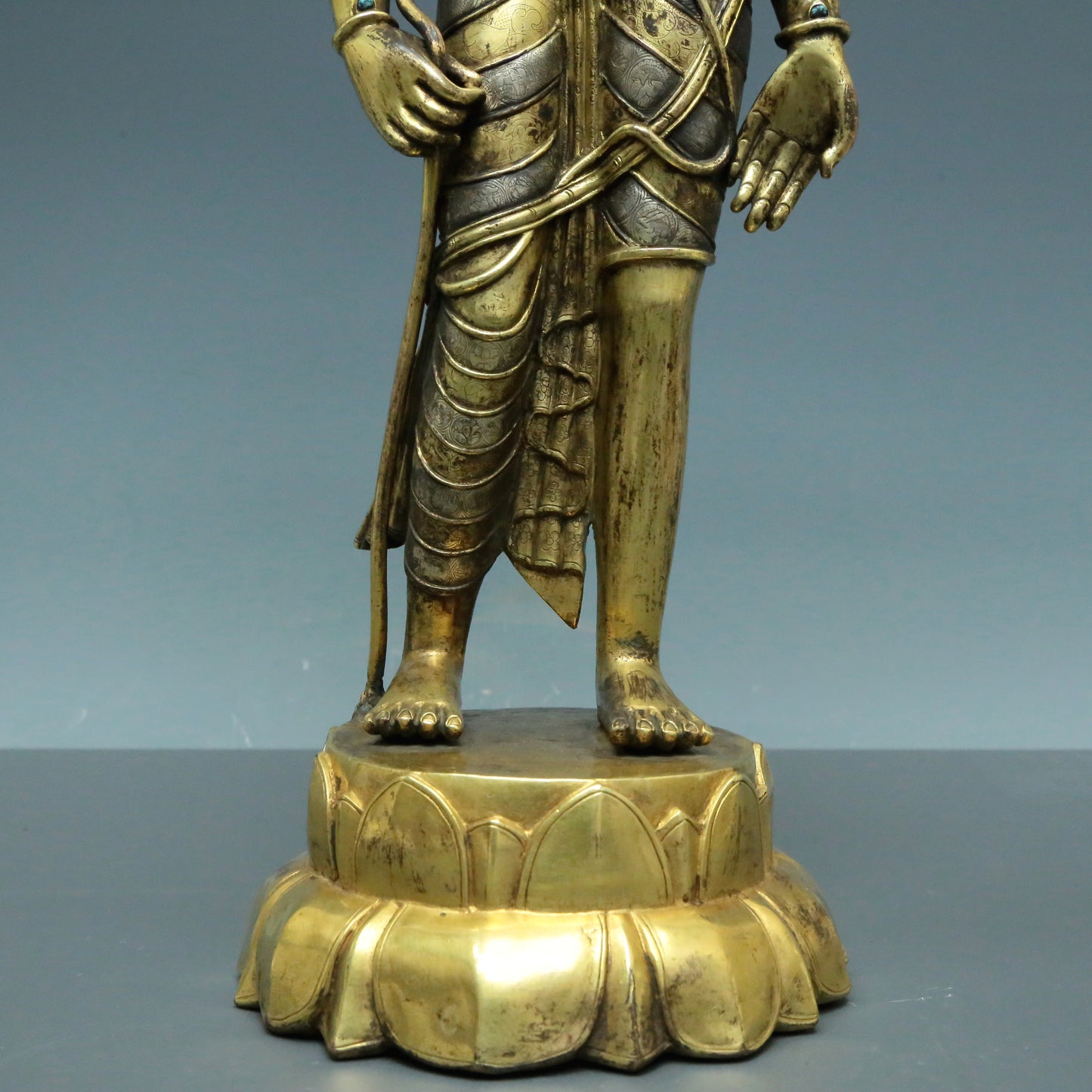 A Brilliant Gilt-Bronze Silver Figure Of Tara