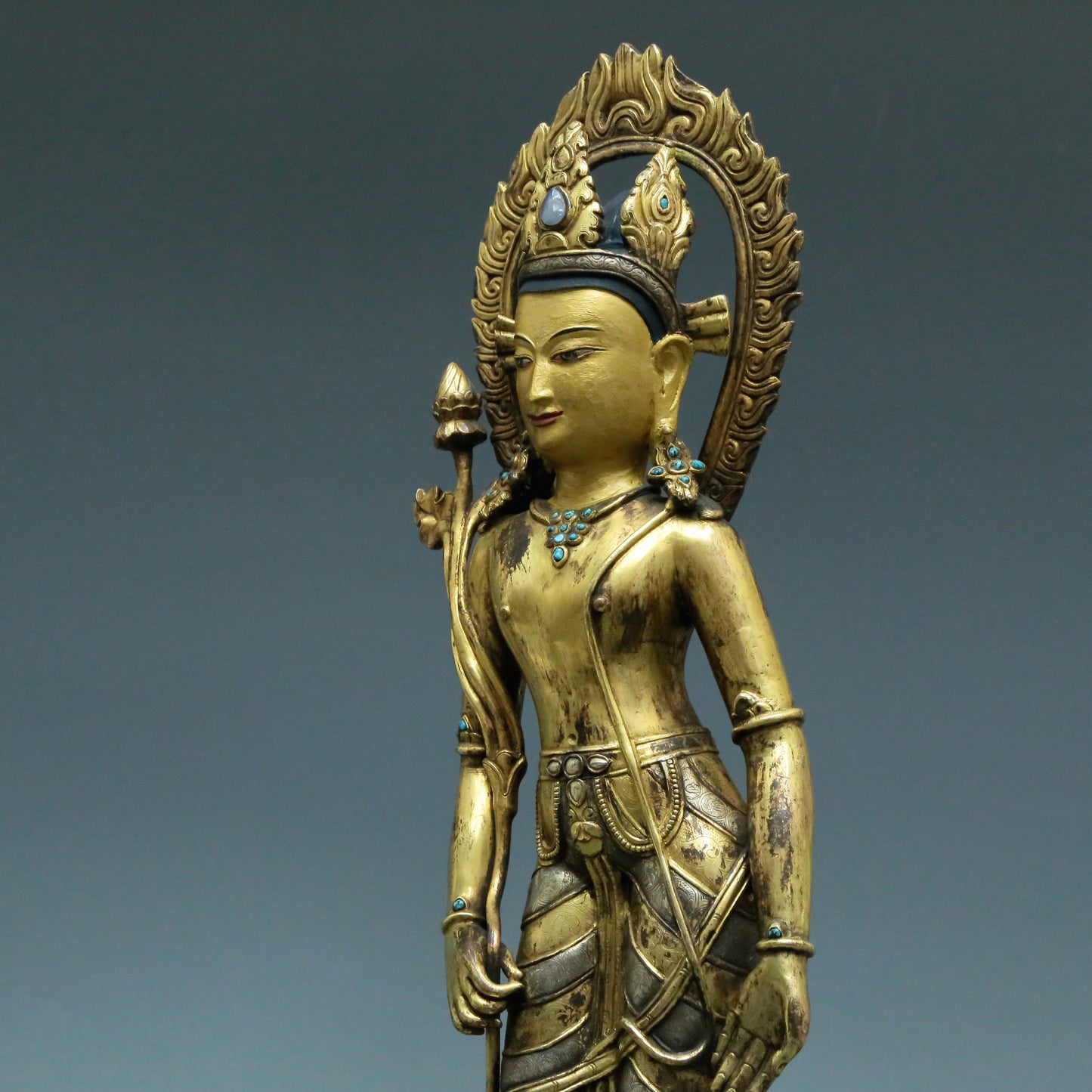 A Brilliant Gilt-Bronze Silver Figure Of Tara