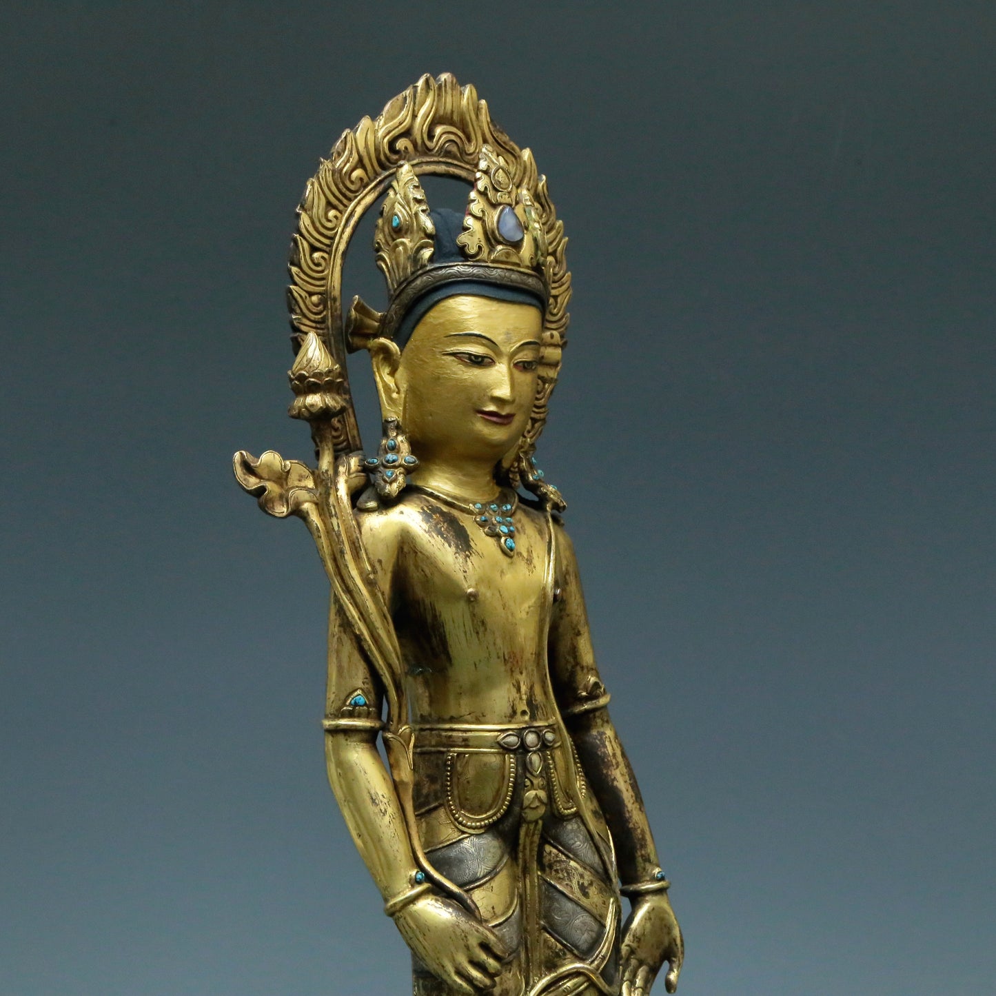 A Brilliant Gilt-Bronze Silver Figure Of Tara