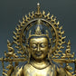 A Brilliant Gilt-Bronze Silver-Inlaid Figure Of Kubera With Inscriptions