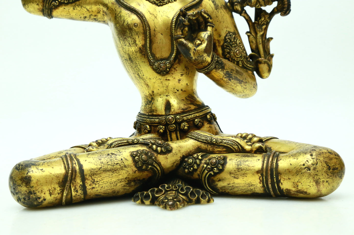 A Superb Gilt-Bronze Figure Of Manjusri