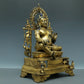 A Brilliant Gilt-Bronze Silver-Inlaid Figure Of Kubera With Inscriptions