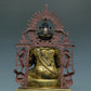 A Brilliant Gilt-Bronze Silver-Inlaid Figure Of Kubera With Inscriptions