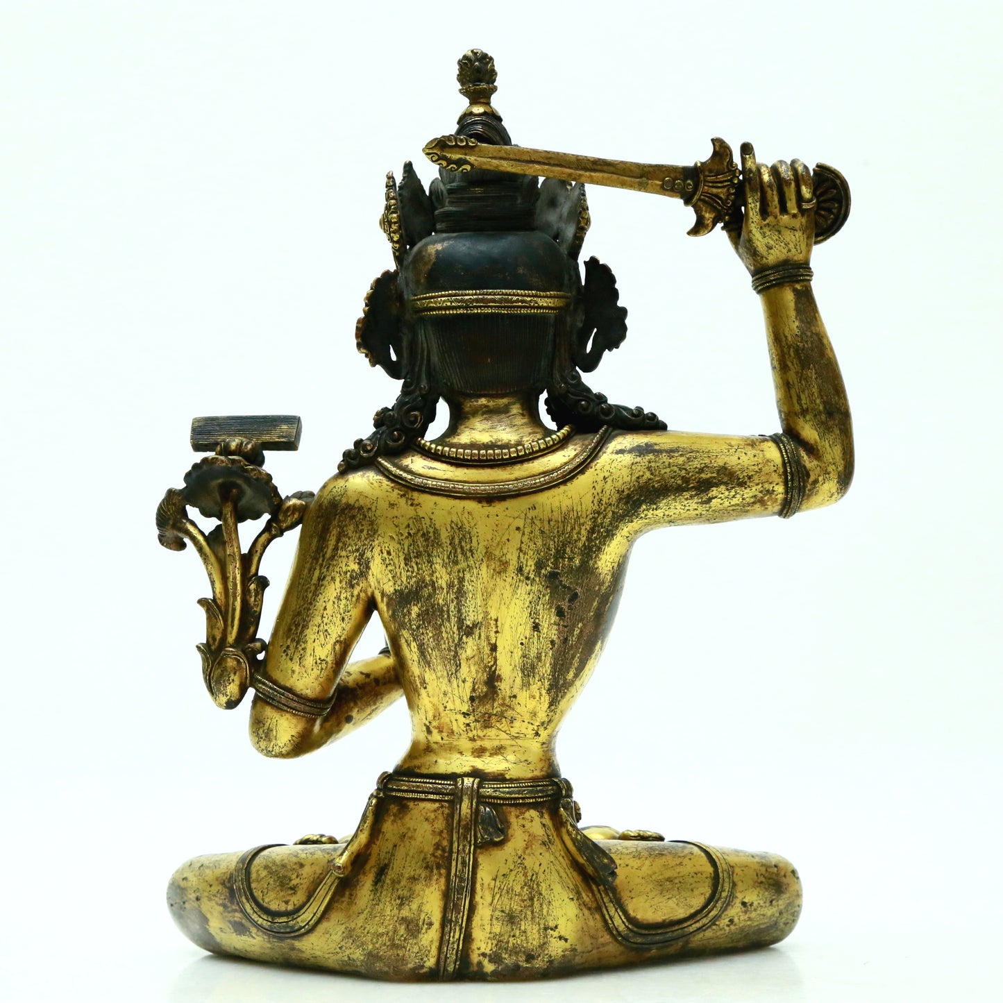 A Superb Gilt-Bronze Figure Of Manjusri