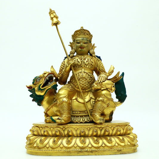 A Superb Gilt-Bronze Figure Of Vaishravana