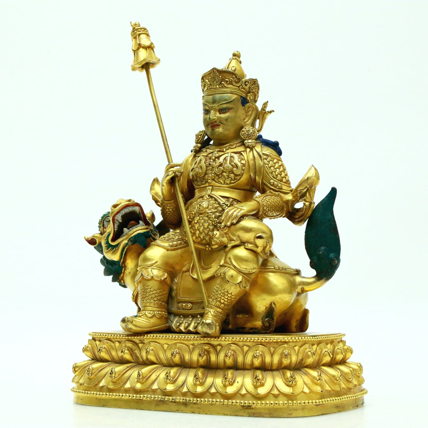 A Superb Gilt-Bronze Figure Of Vaishravana