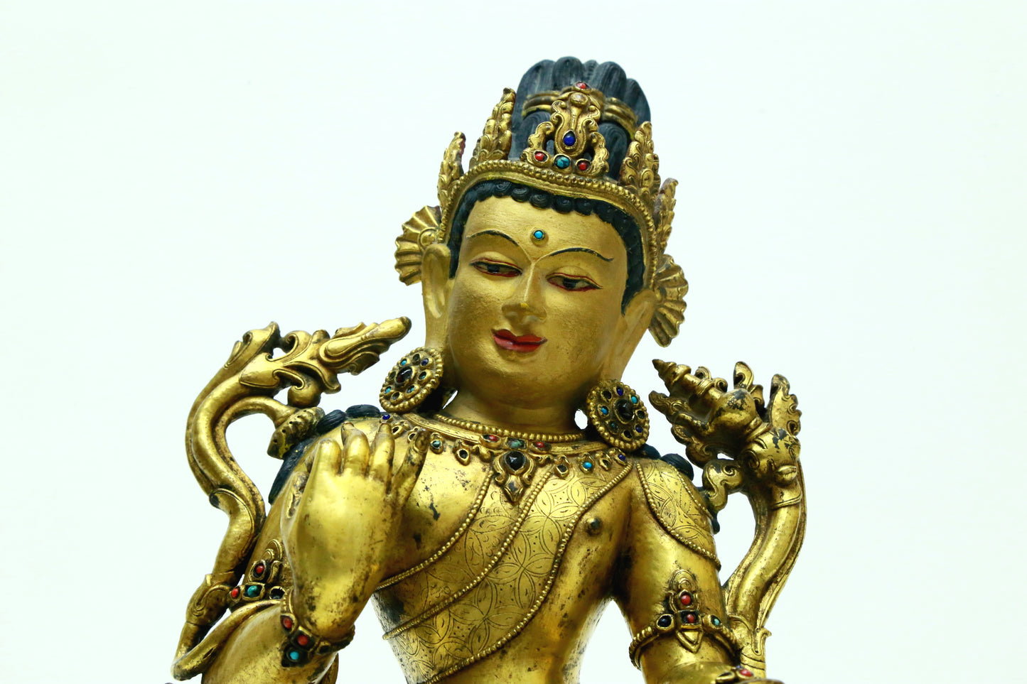 A Superb Gilt-Bronze Figure Of Green Tara With Inscriptions