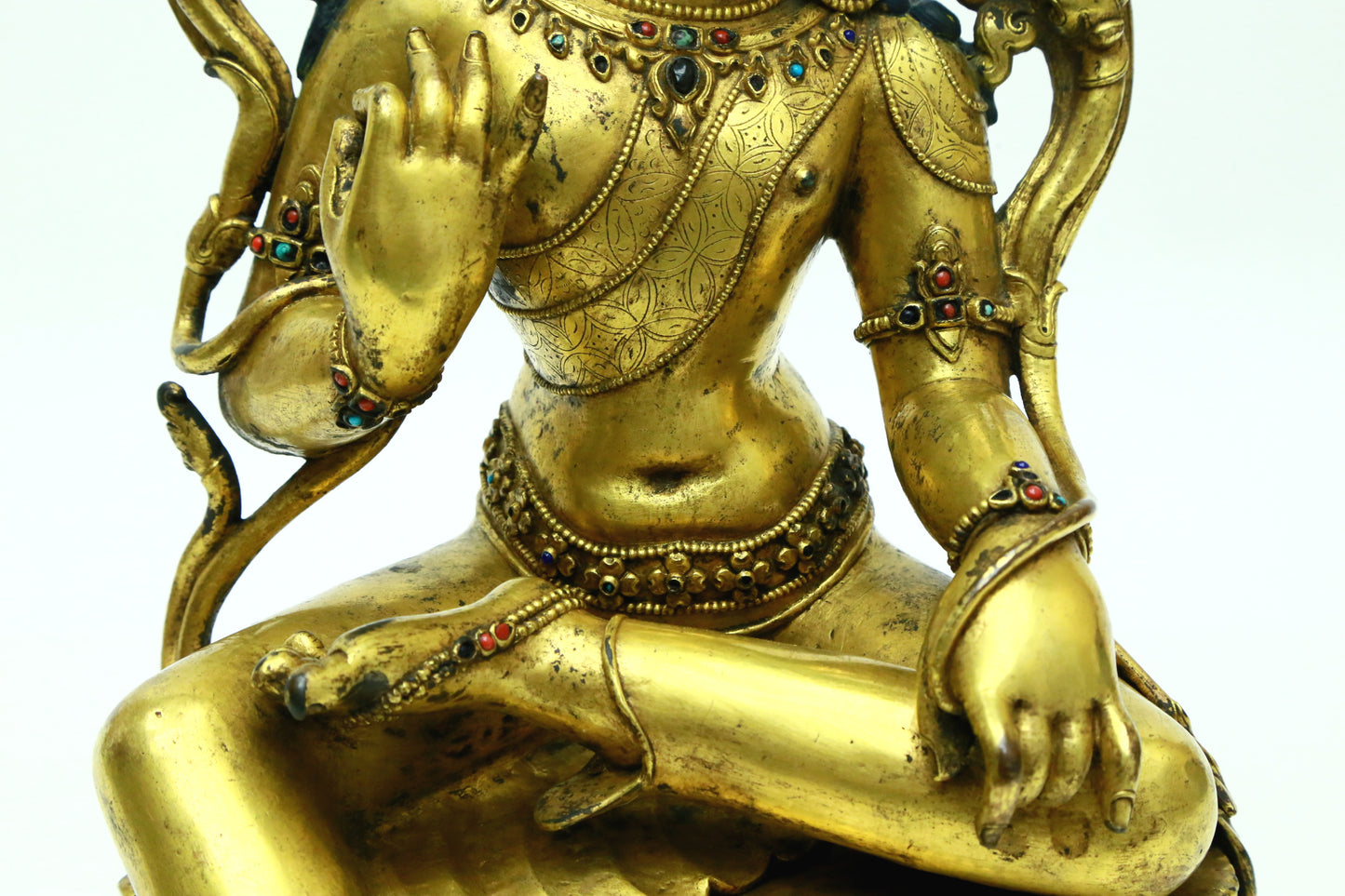 A Superb Gilt-Bronze Figure Of Green Tara With Inscriptions