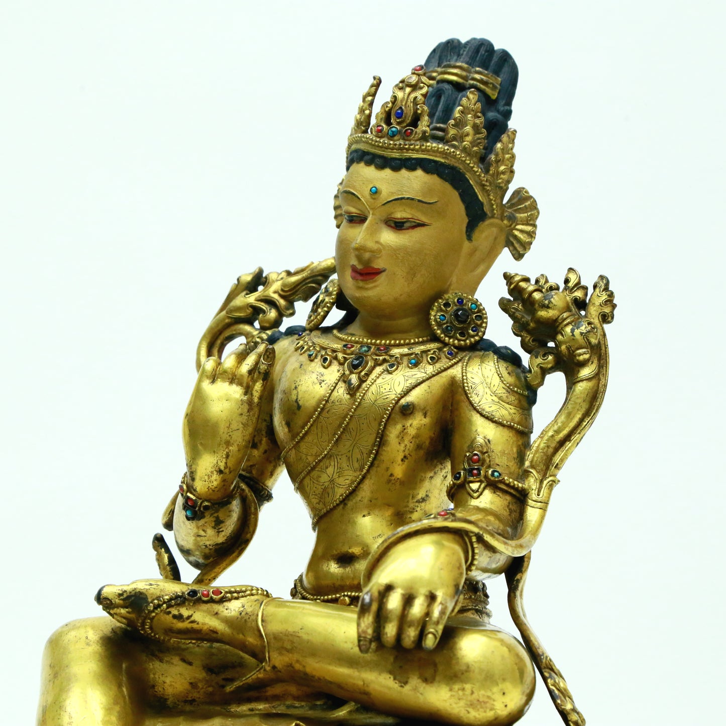 A Superb Gilt-Bronze Figure Of Green Tara With Inscriptions