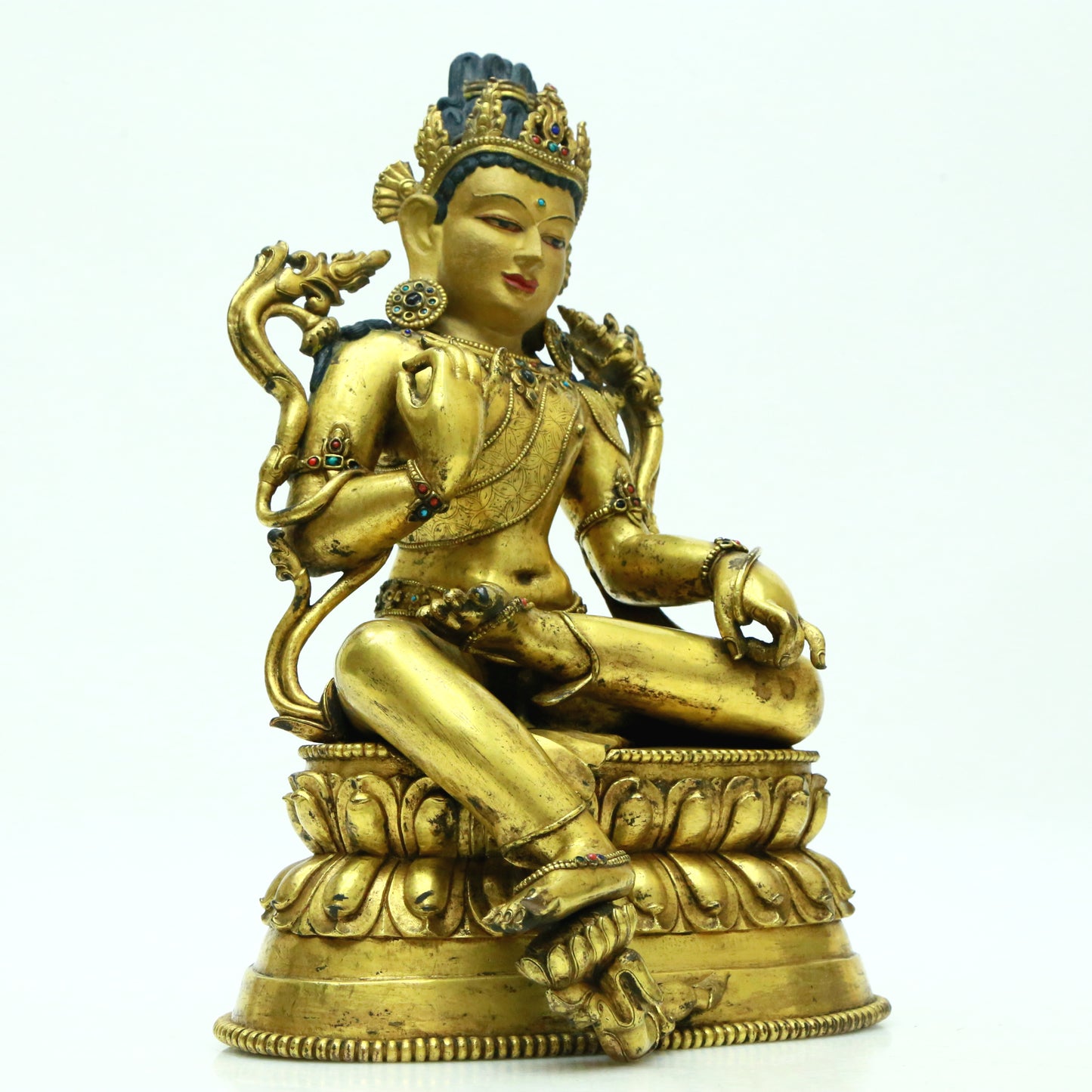 A Superb Gilt-Bronze Figure Of Green Tara With Inscriptions
