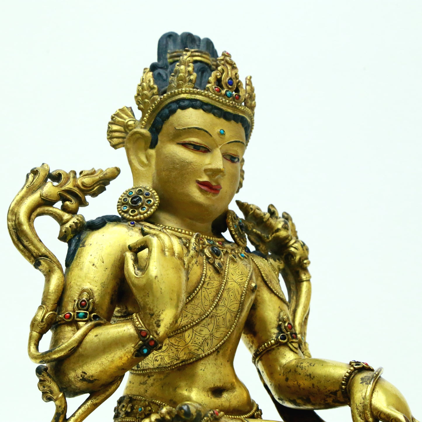 A Superb Gilt-Bronze Figure Of Green Tara With Inscriptions