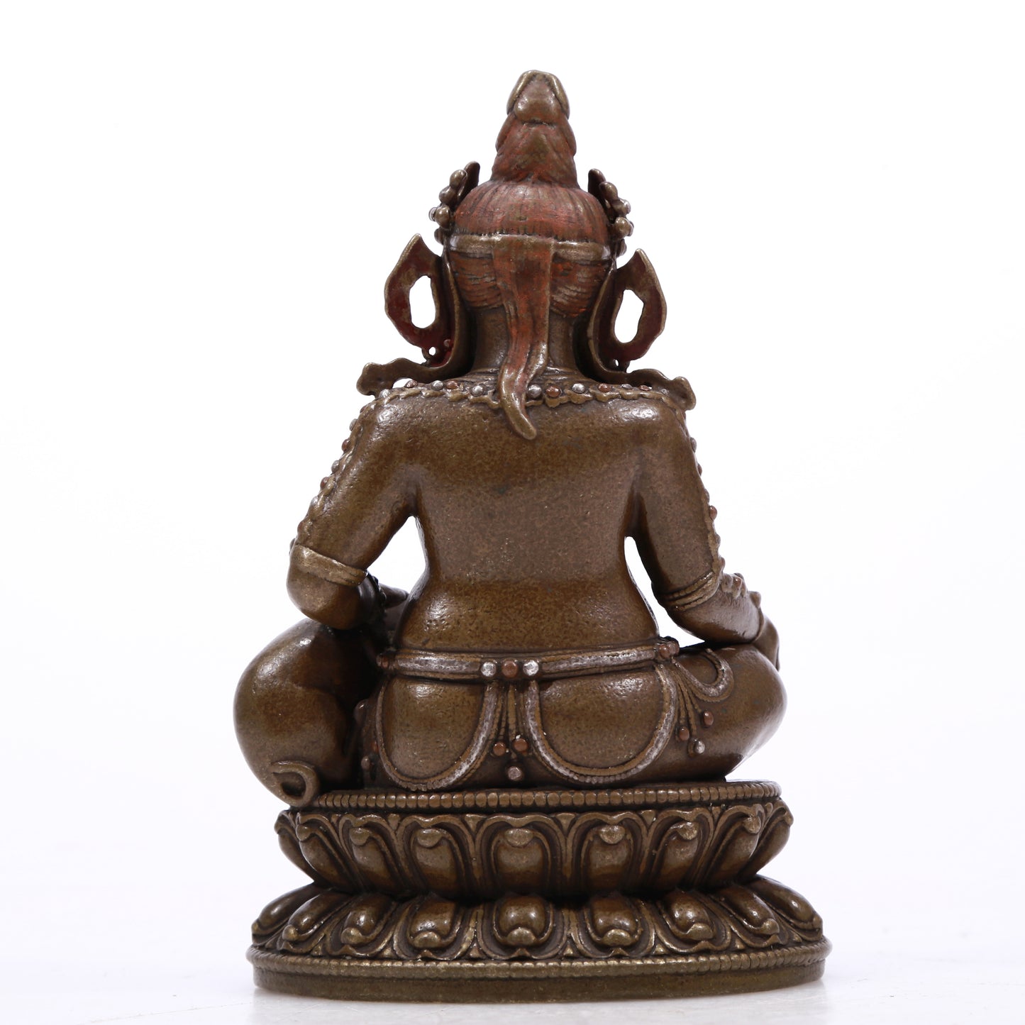 A Superb Alloy Copper Silver-Inlaid Figure Of Kubera