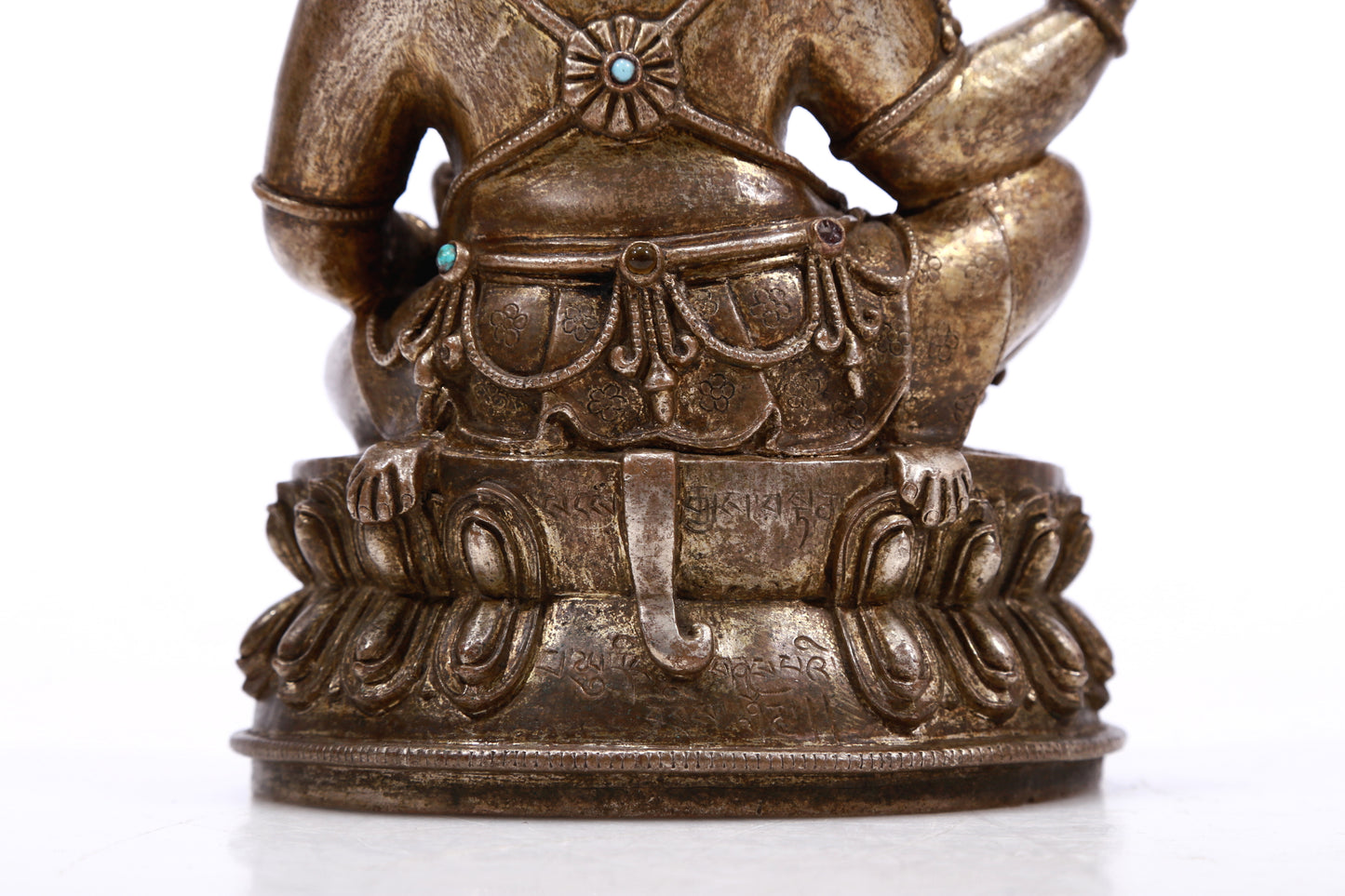 A Superb Gilt-Bronze Silver Figure Of Kubera With Inscriptions