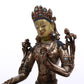 A Brilliant Gilt-Bronze Silver Figure Of Green Tara