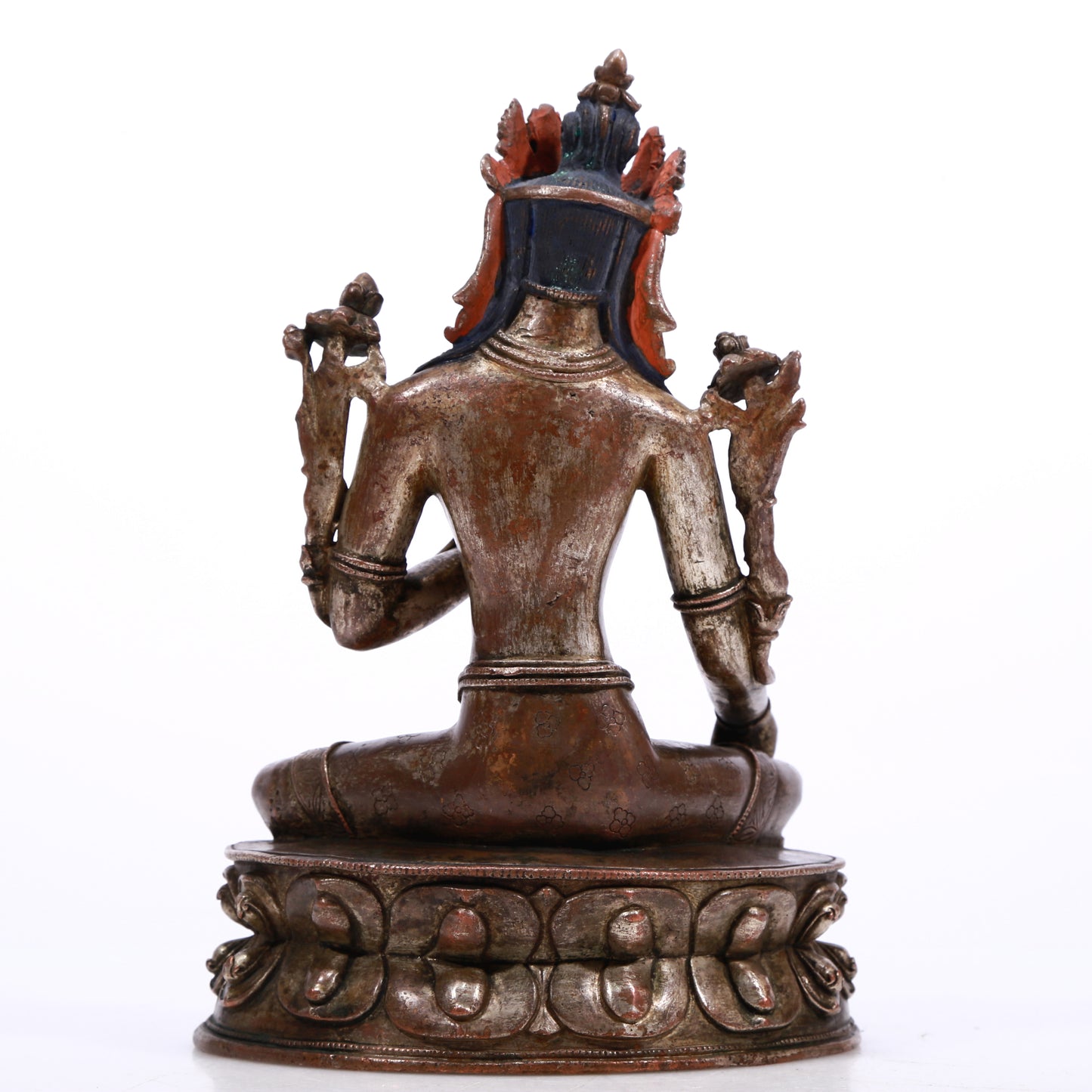 A Brilliant Gilt-Bronze Silver Figure Of Green Tara