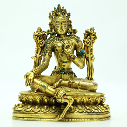 A Superb Gilt-Bronze Figure Of Green Tara