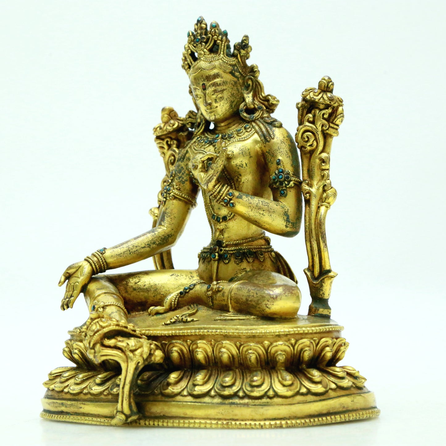 A Superb Gilt-Bronze Figure Of Green Tara