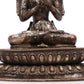 A Brilliant Silver-Bronze Figure Of Manjusri With Inscriptions