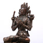 A Brilliant Silver-Bronze Figure Of Manjusri With Inscriptions