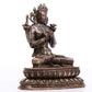 A Brilliant Silver-Bronze Figure Of Manjusri With Inscriptions