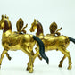 A Brilliant Pair Of Gilt-Bronze Horses