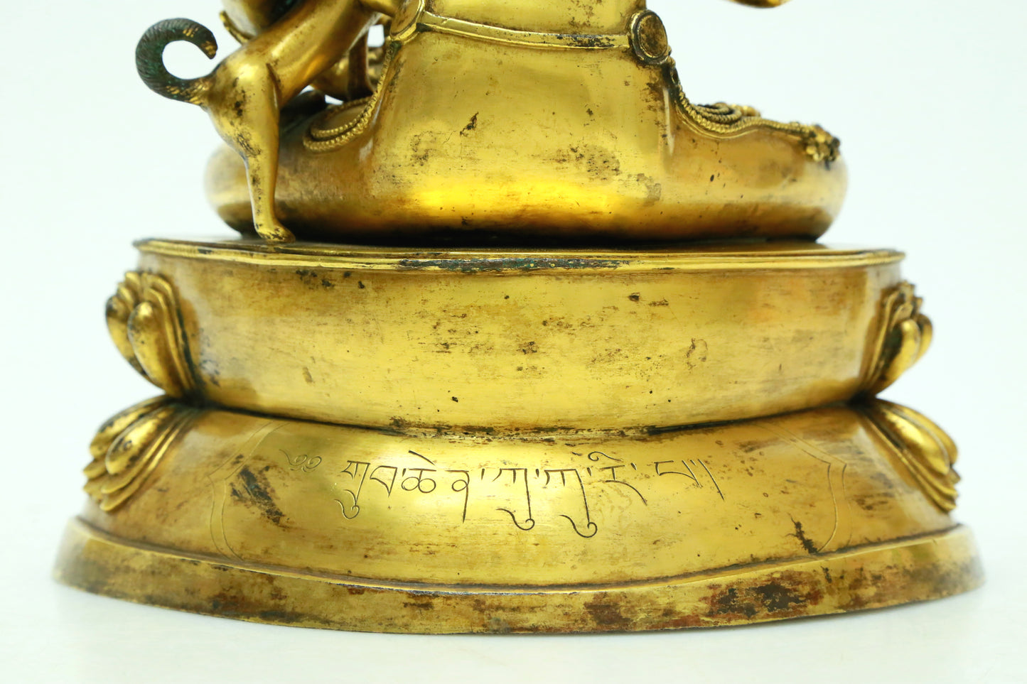 A Brilliant Gilt-Bronze Gem-Inlaid Figure Of Kubera With Inscriptions