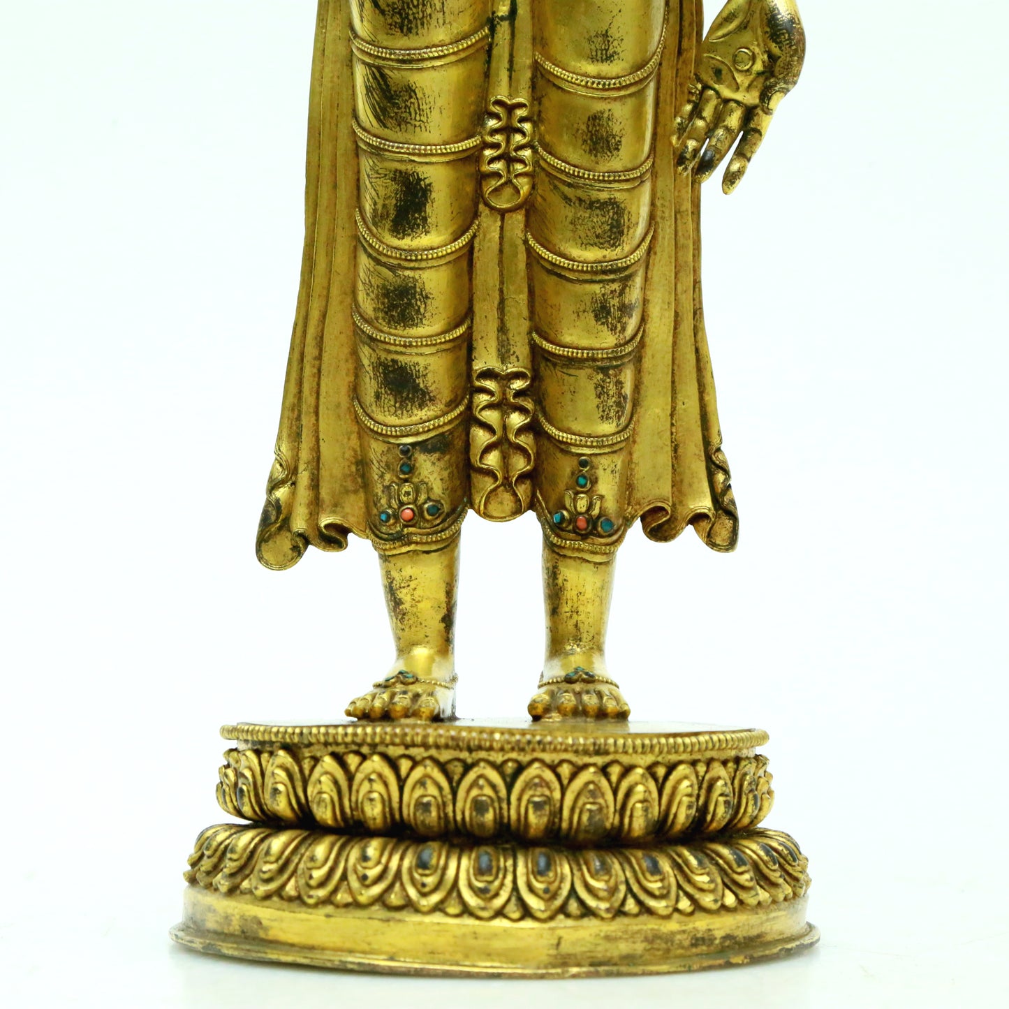 A Brilliant Gilt-Bronze Gem-Inlaid Figure Of Tara