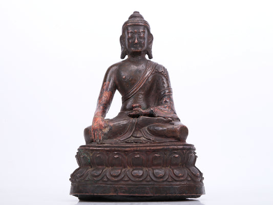 An Archaic Bronze Figure Of Buddha Shakyamuni