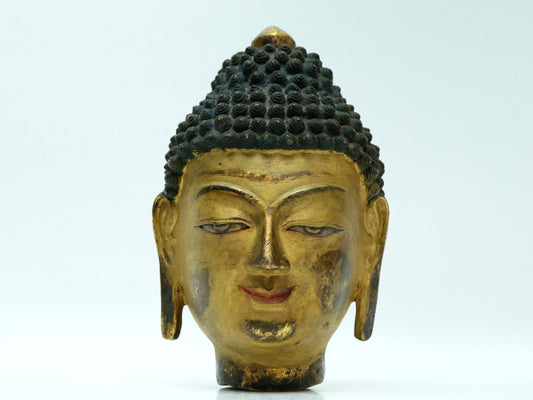 A Fabulous Gilt-Bronze Head Of Buddha Shakyamuni