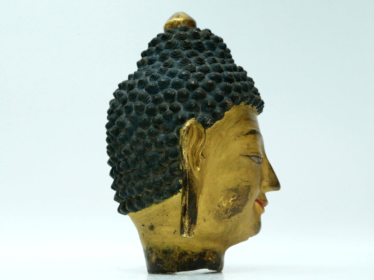 A Fabulous Gilt-Bronze Head Of Buddha Shakyamuni