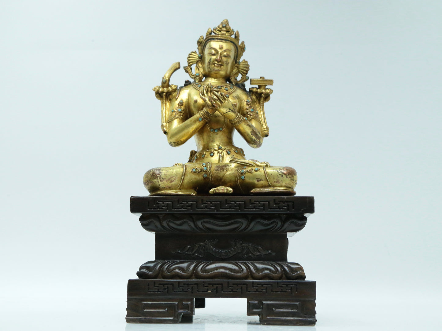 A Fabulous Gilt-Bronze Figure Of Manjusri