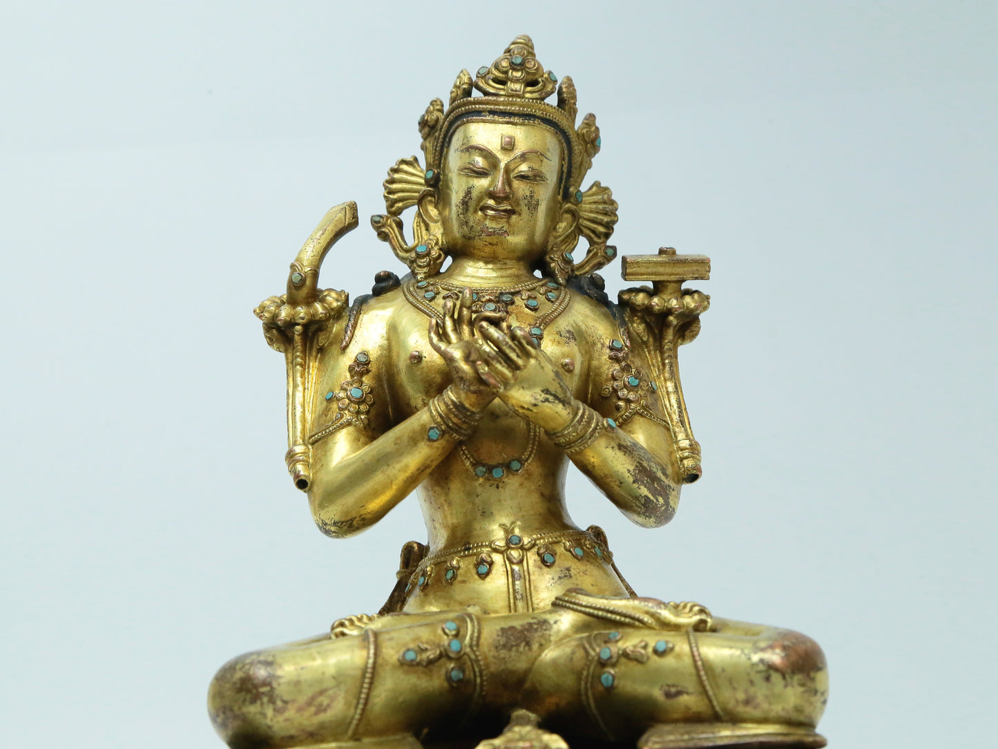 A Fabulous Gilt-Bronze Figure Of Manjusri