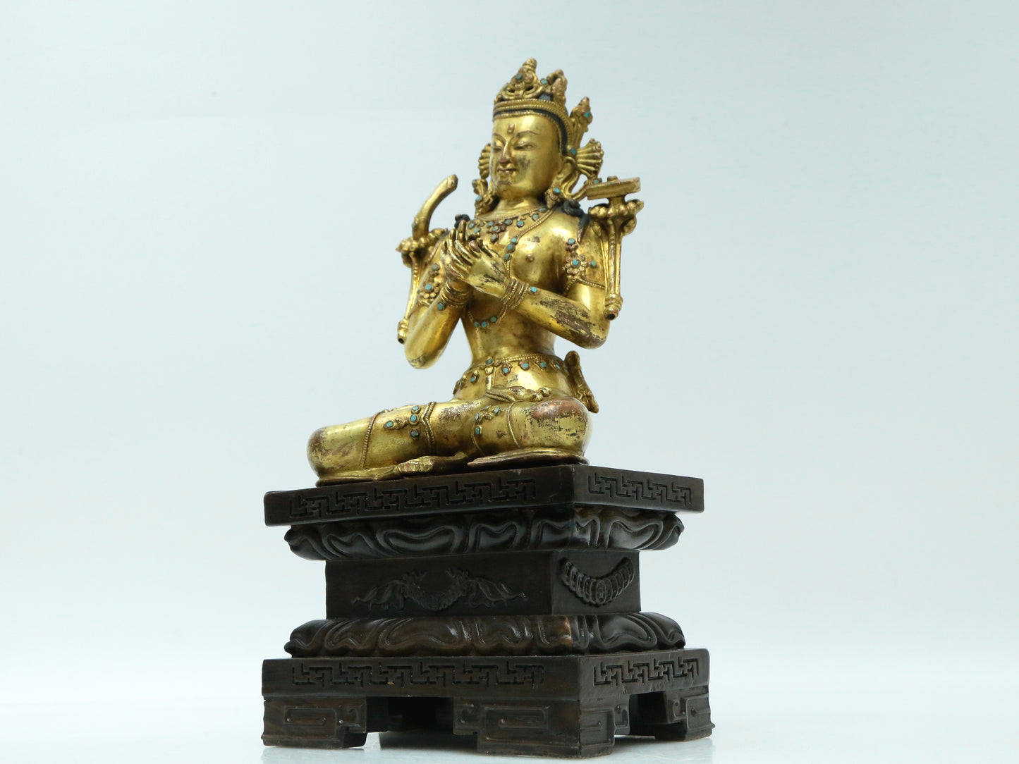 A Fabulous Gilt-Bronze Figure Of Manjusri