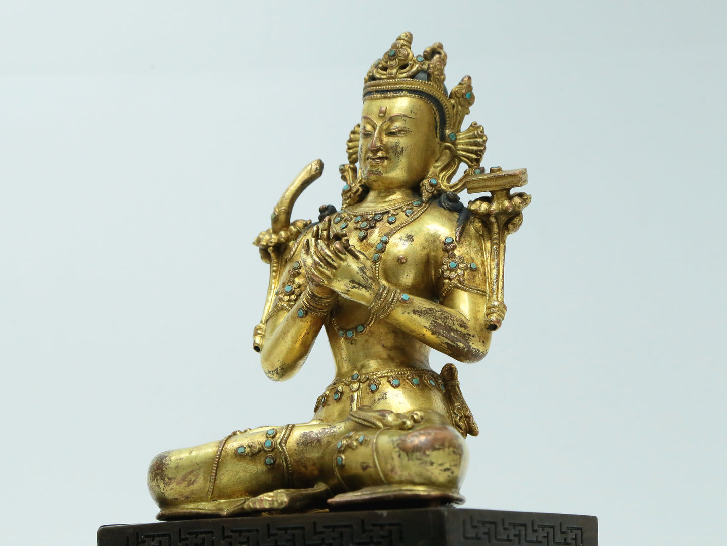 A Fabulous Gilt-Bronze Figure Of Manjusri