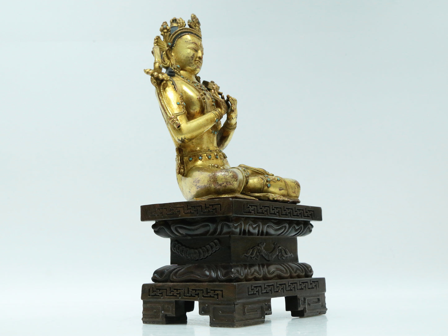 A Fabulous Gilt-Bronze Figure Of Manjusri