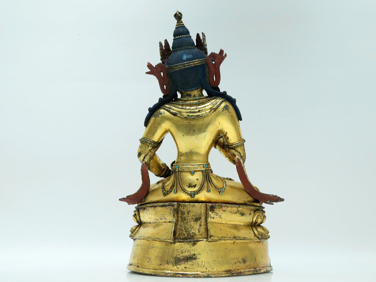 A Fabulous Gilt-Bronze Turquoise-Inlaid Figure Of Vajrasattva With Inscriptions