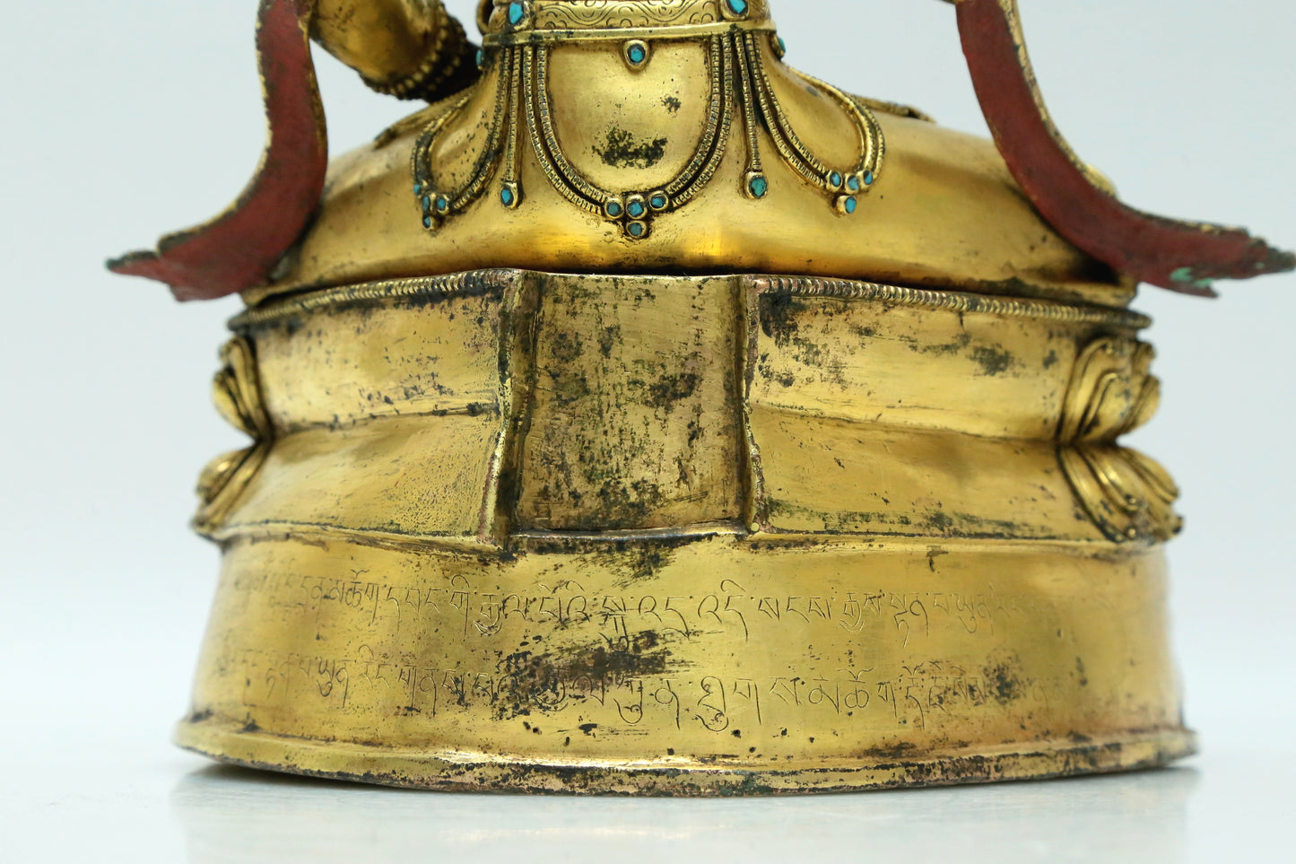 A Fabulous Gilt-Bronze Turquoise-Inlaid Figure Of Vajrasattva With Inscriptions