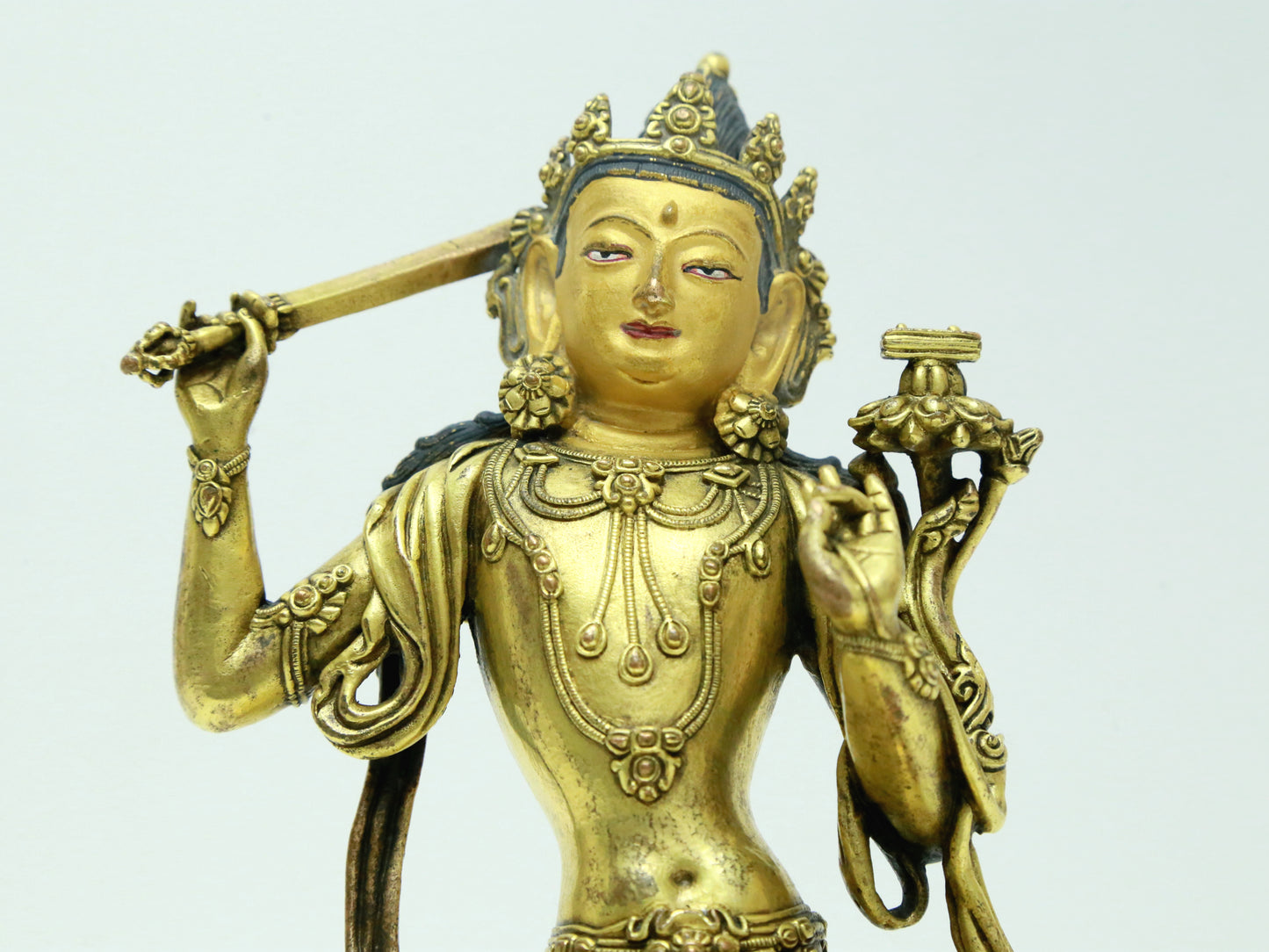 A Fabulous Gilt-Bronze Figure Of Manjusri