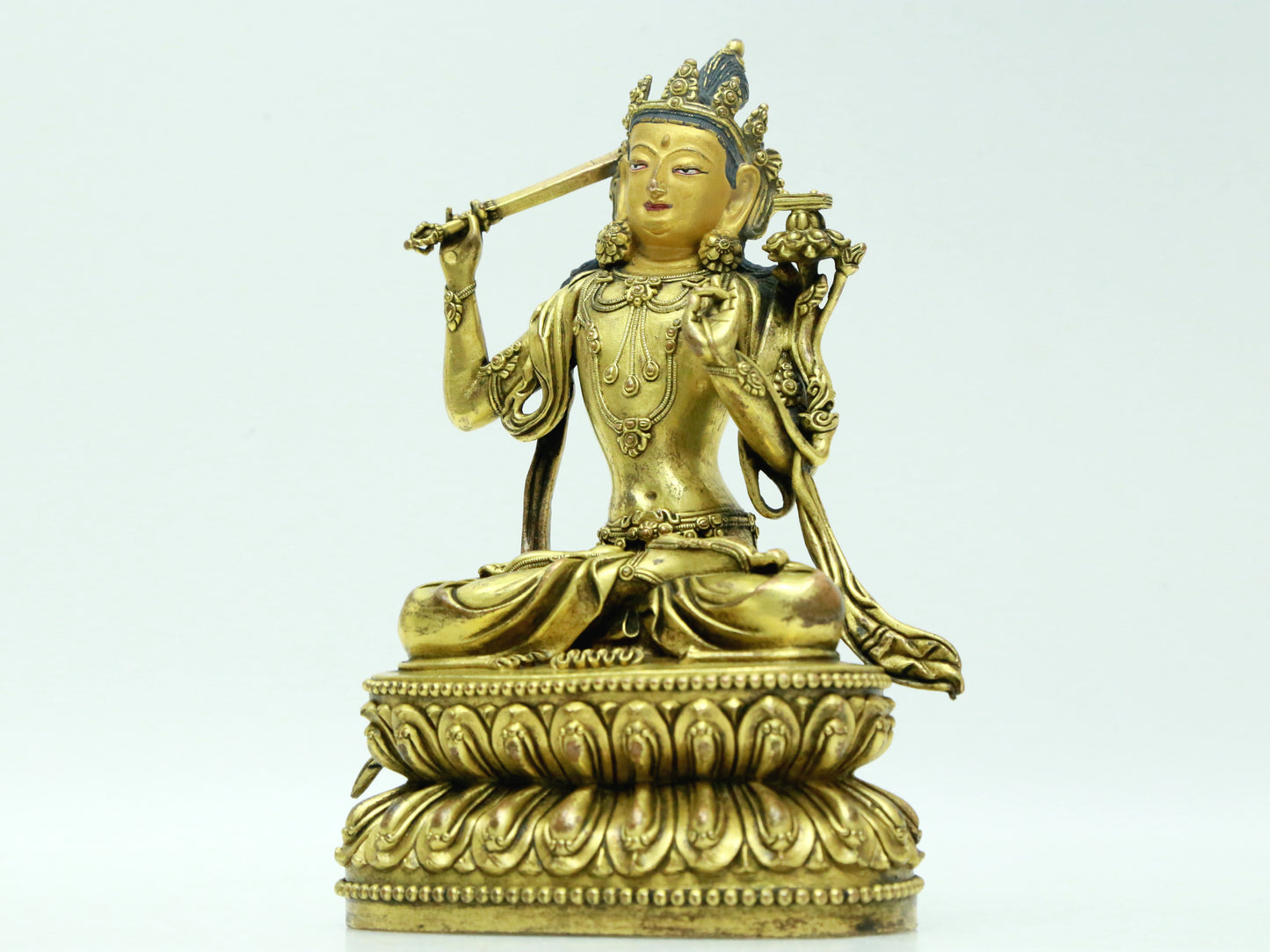 A Fabulous Gilt-Bronze Figure Of Manjusri