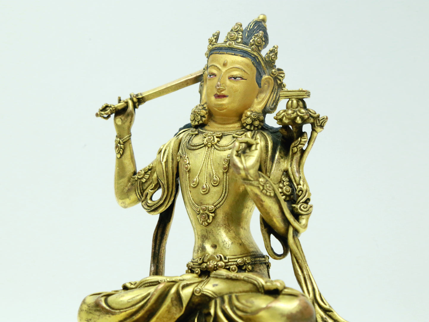 A Fabulous Gilt-Bronze Figure Of Manjusri