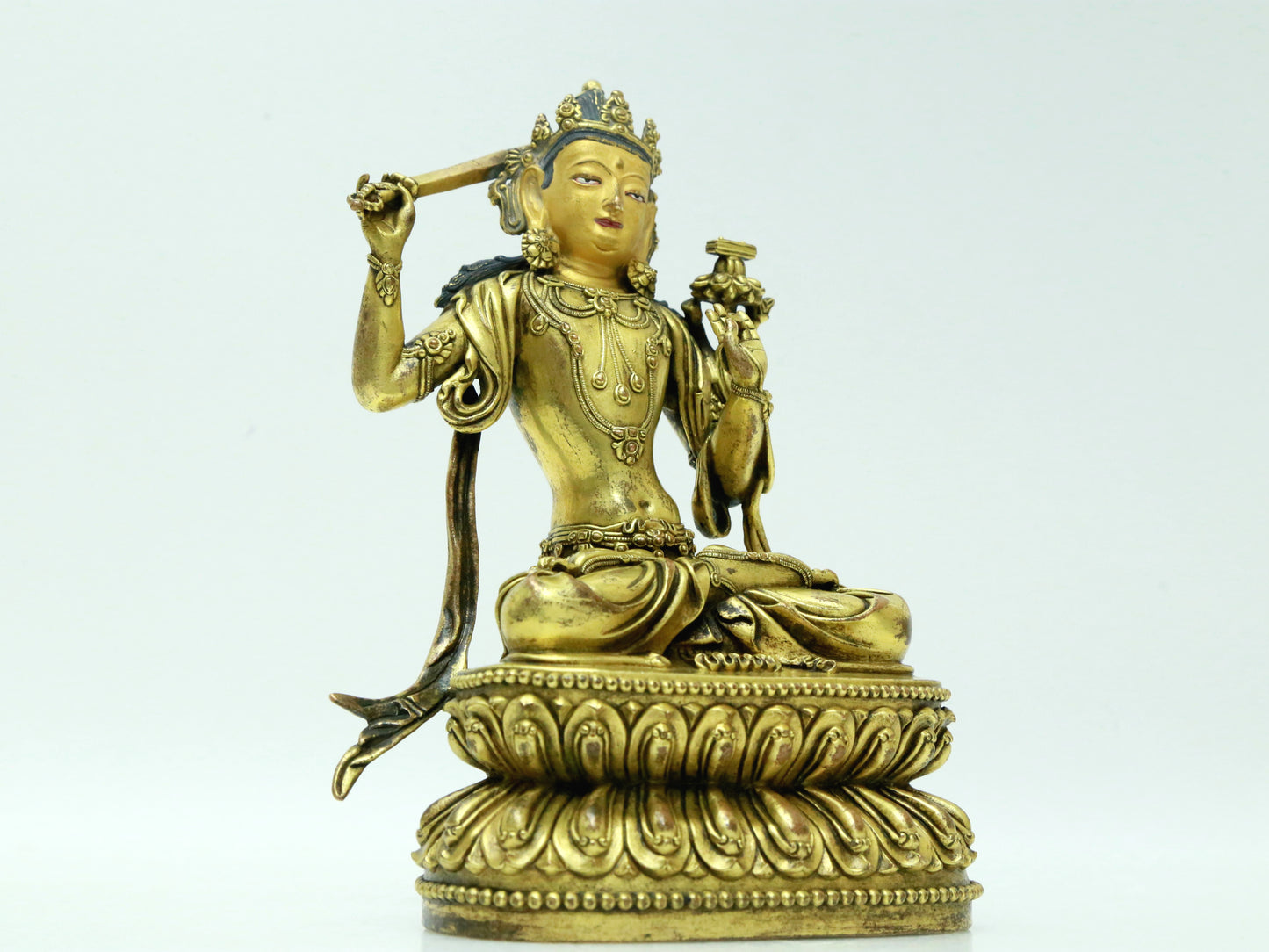 A Fabulous Gilt-Bronze Figure Of Manjusri